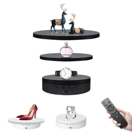 360 Degree Rotating Display Stand 3 In 1 Auto Electric Turntable With Remote Control Rechargeable 3 Speed Quiet Display 01 - Аксесоари за фотография