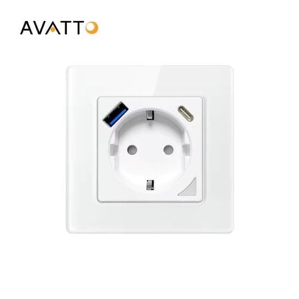 Avatto Swppd86 01og Usb Eu Standard Wifi Socket Tuya Smart Power Plug Outlet With Usb Type C Charge - AVATTO контакти