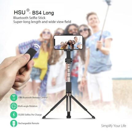 Hsu 3 In 1 Wireless Bluetooth Selfie Stick Mini Tripod Long 01 - Мобилна Фотография