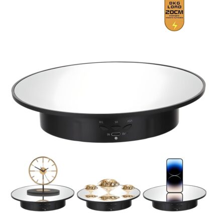 Motorized 360 Degree Rotating Display Stand Mirror Covered for Photography Products and Shows