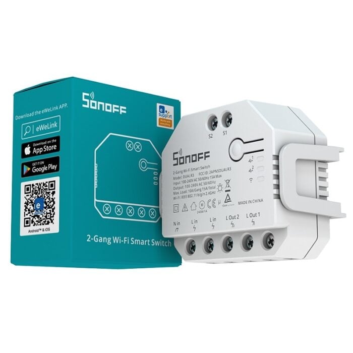 Sonoff Dualr3 Dual Relay Two Way Power Metering Smart Switch 01 - eWelink прекъсвачи