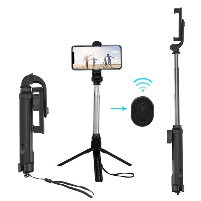 Selfie stick 3 in 1 HSU Mini XT 10 Tripod Bluetooth remote 11
