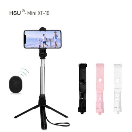 Selfie Stick 3 In 1 Hsu Mini Xt 10 Tripod Bluetooth Remote - Мобилна Фотография