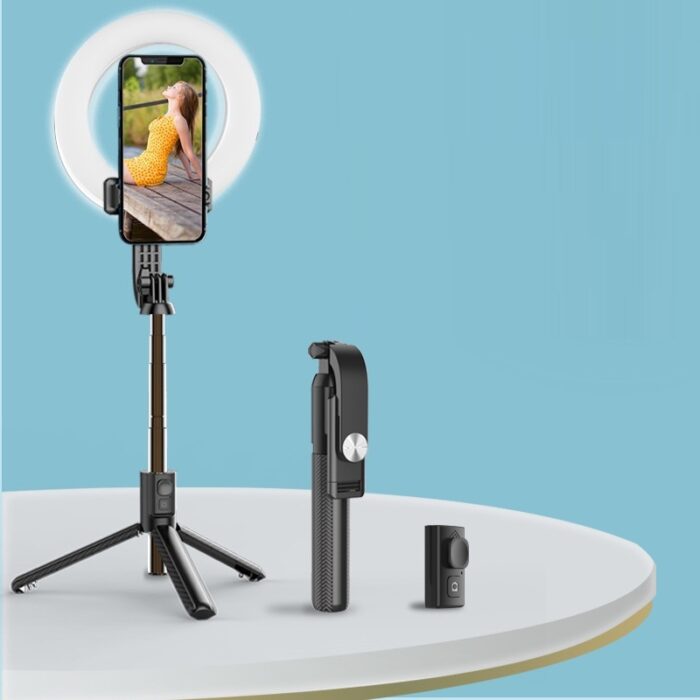 Selfie Stick 4 In 1 Hsu Influencer V02s Led Ring Tripod Bluetooth Remote 8 - Мобилна Фотография