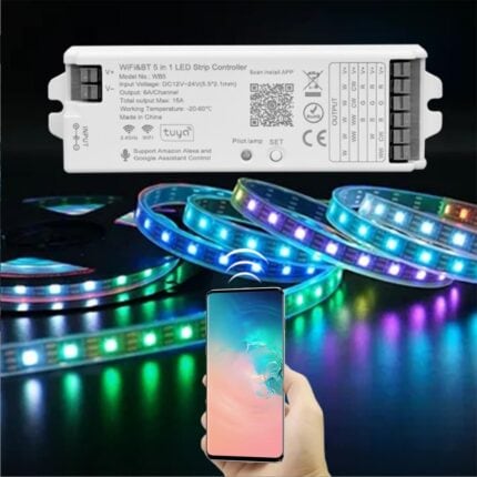 Tuya 5in1 Wb5 2.4ghz Wifi Led Controller App Control For Dimming Cct Rgb Rgbw Rgbcct Led Strip 1 - TUYA SMART HOME