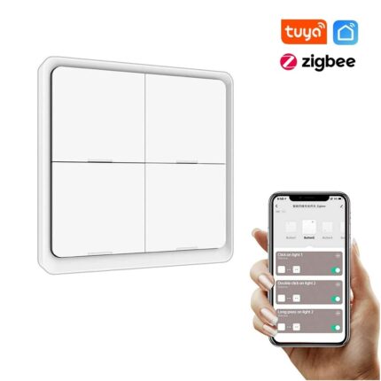 Tuya Smart Zigbee Wireless Free Sticker 4 Way Panel Scene Button Switch - TUYA SMART HOME