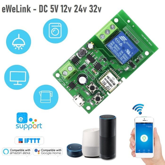 Ewelink Wifi Switch Dc 5v 12v 24v 32v Inching Self Locking Wireless Relay Module 001 - EWELINK SMART HOME
