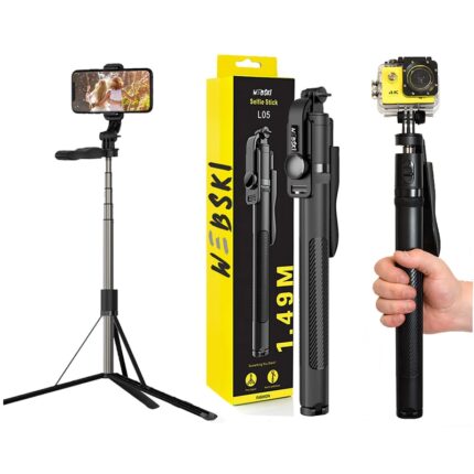 L05 149 Cm Selfie Stick With Tripod For Phone And Sports Cameras01 - Мобилна Фотография