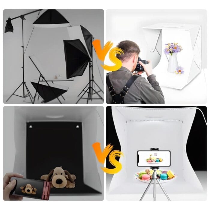 Portable Photo Box Studio 40 Cm For Product Photography With Led Lighting Dimmable 5pvc Backgrounds 15 - Продуктова фотография