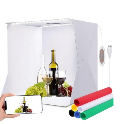 Portable Photo Box Studio 40 Cm For Product Photography With Led Lighting Dimmable 5pvc Backgrounds 28 1 - Продуктова фотография