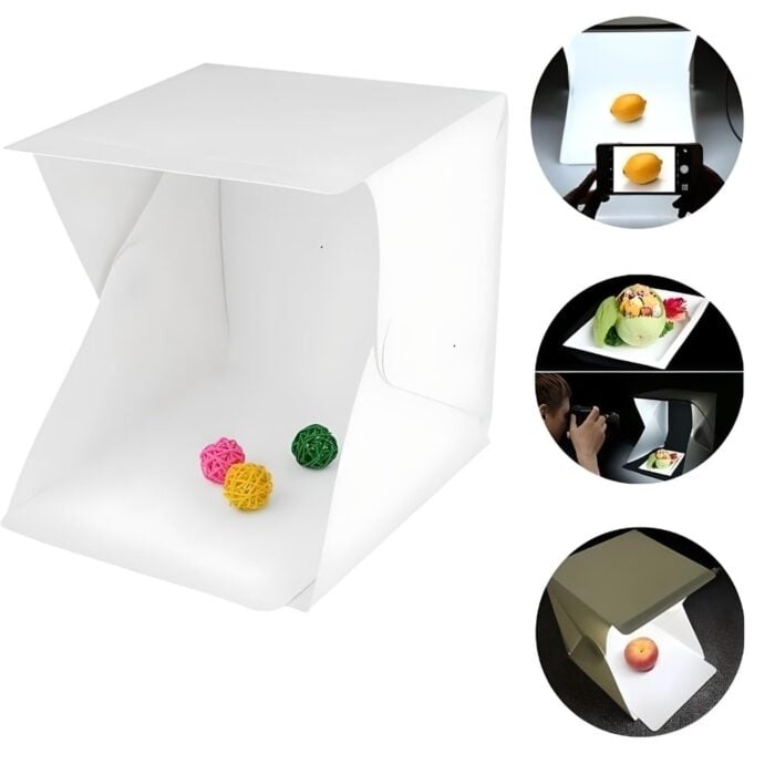 Portable Photo Box Studio 40 Cm For Product Photography With Led Lighting Dimmable 5pvc Backgrounds 30 - Продуктова фотография