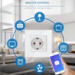 Wifi Smart Контакт за стена със стъклен панел – управление с Android / Apple - smart-wall-socket-wifi-android-apple-eu - 10A 2200 w