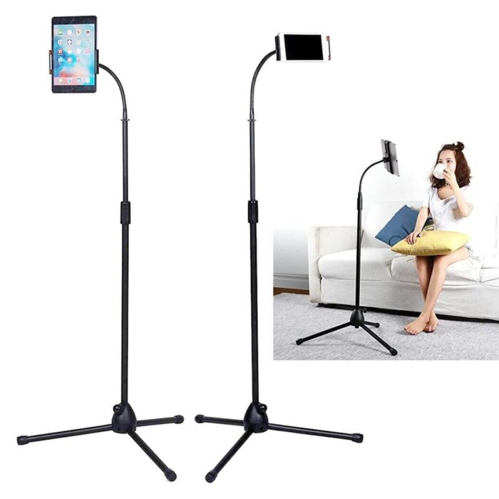 Universal Phone Tablet Mount Tripod 360 Rotating Adjustable Floor Stand 02 - Аксесоари