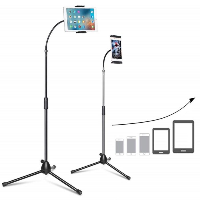 Universal Phone Tablet Mount Tripod 360 Rotating Adjustable Floor Stand 03 - Аксесоари