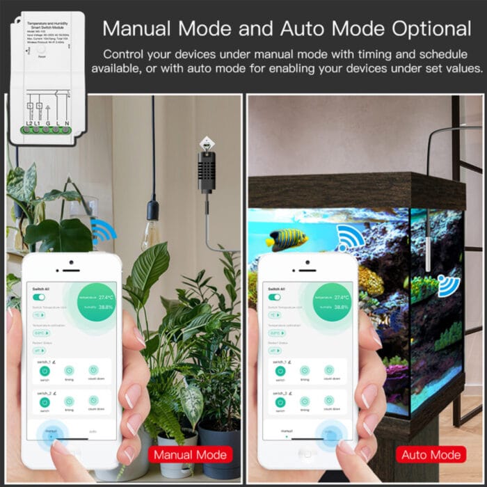 Tuya Temperatura And Humidity Smart Dual Switch Module 12 - SMART HOME