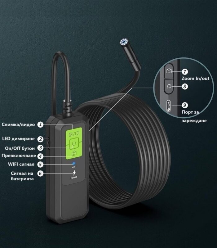 Anesok W600 Wifi Endoscope Borescope Single Lens 7.9mm 1440p Hd Ip67 Waterproof Industrial Ios Pc Macos Android Hard Endoscope.bg 11.jpg - Ендоскоп камери
