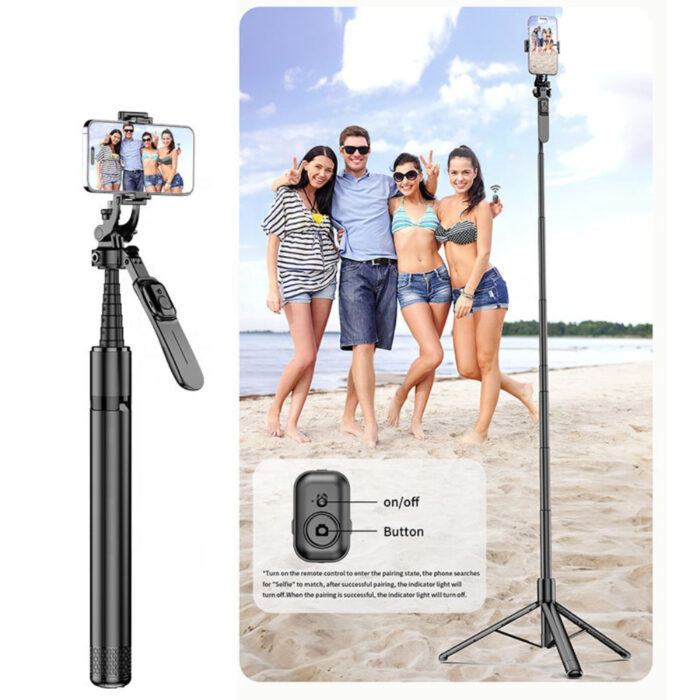 Selfiestick Bg Hsu C08 Long Selfiestick Tripod 003 - Селфи Стикове