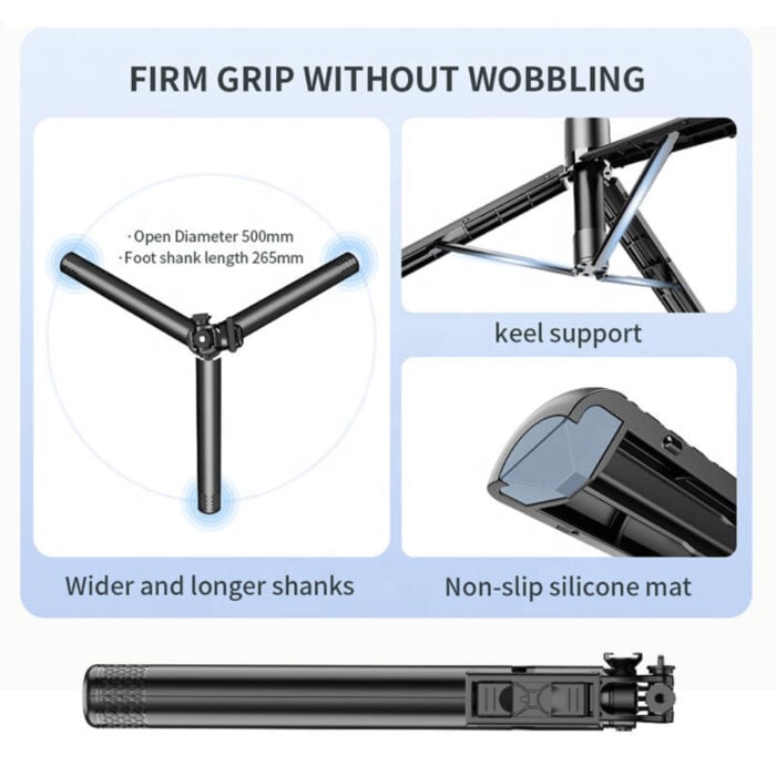 Selfiestick Bg Hsu C08 Long Selfiestick Tripod 004 - Селфи Стикове