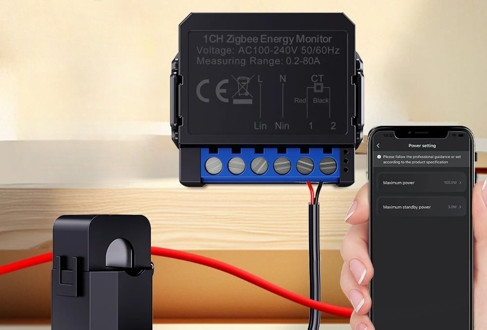 AVATTO ZWPM16-2 ZigBee модул за енергомониторинг 2 канала, до 80A Avatto Zwpm16 2 Zigbee Energy Meter Module 2gang - AVATTO