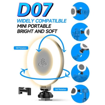 D07 360 Rotate Led Selfie Light Ring Light 0 - Мултимедия & Съдържание