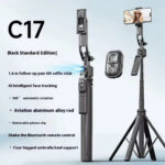 Selfiestick Bg Hsu C17 Selfiestick Qadrapod Ai Face Tracking Gimbal 002 - Триподи & Стативи