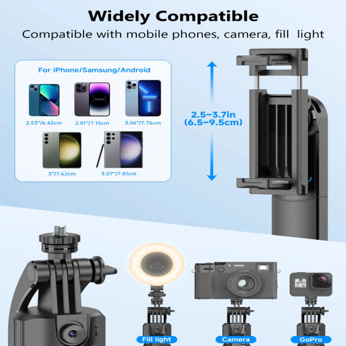 Selfiestick Bg Hsu C17 Selfiestick Qadrapod Ai Face Tracking Gimbal 008 - Триподи & Стативи
