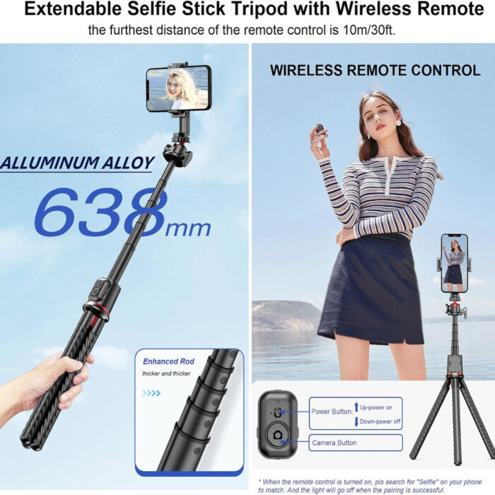 Selfiestick Bg Hsu Flexible Portable Tripod C03 004 - Триподи