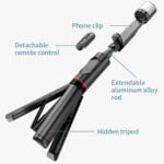 Selfiestick Bg Hsu Q12s Selfiestick Tripod Led Light 009 - Триподи & Стативи