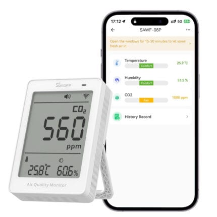 smartdea bg sonoff airguard co2 matter over wi fi air quality monitor sawf 1
