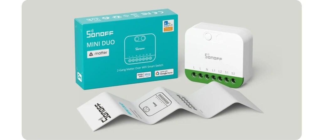 smartdeal bg sonoff mini duo 2 gang matter over wifi smart switch mini 2gs 12